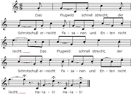 Flugwild tot Noten