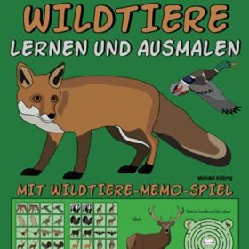 Heimische Wildtiere lernen und ausmalen