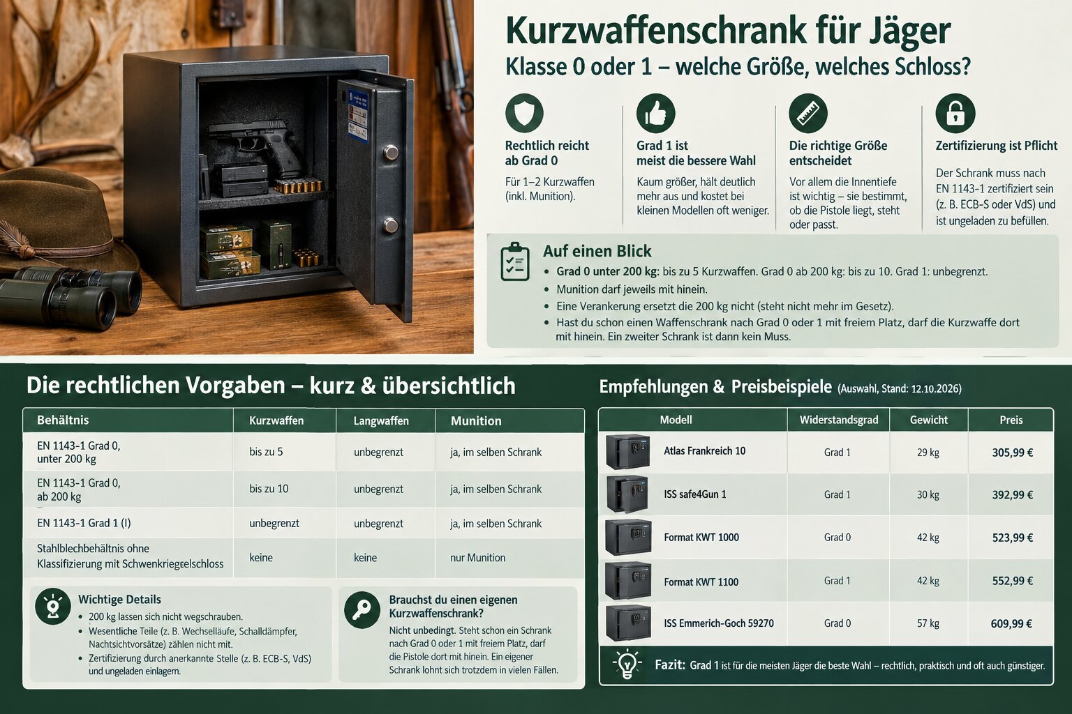 Kurzwaffenschrank_ Recht, Größe und Empfehlungen